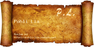 Pohli Lia névjegykártya